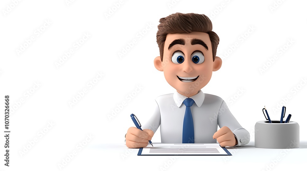 3D Character of Human Resources Manager at Work 3D Character of Human Resources Manager at Work
