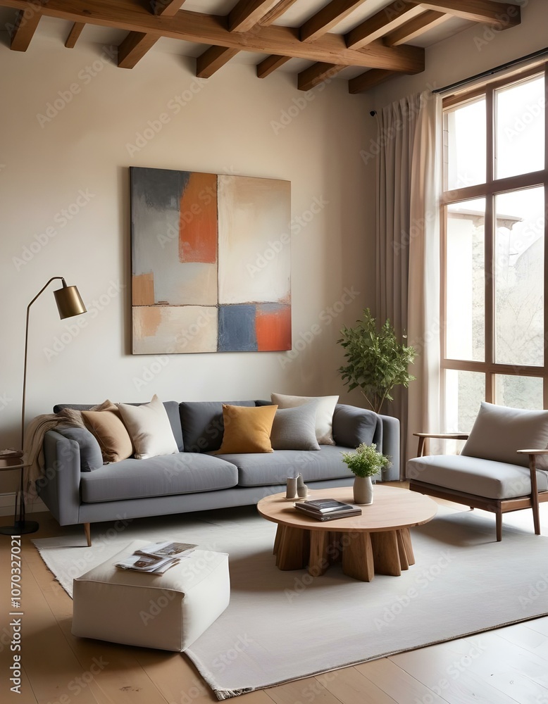 Fototapeta premium Modern living room interior. 