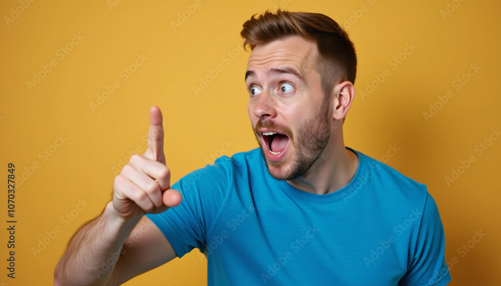 Man Pointing with Excitement Man Pointing with Excitement