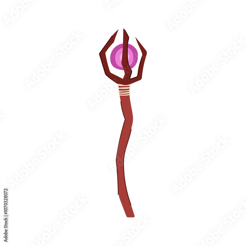 arcane magic wizard stick cartoon. potion ritual, alchemy illusion, ian conjure arcane magic wizard stick sign. isolated symbol vector illustration