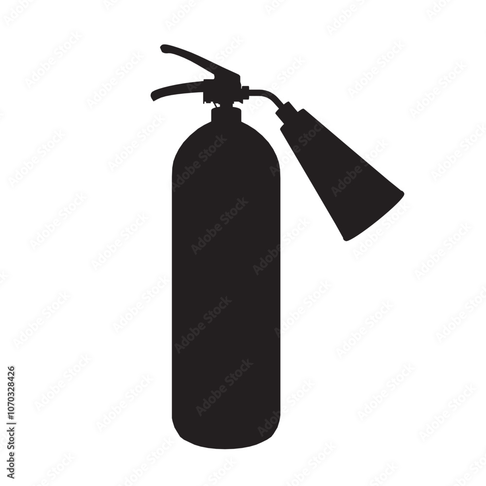 Silhouette Fire Extinguisher Icon Vector Design on White Background. Silhouette Fire Extinguisher Icon Vector Design on White Background.