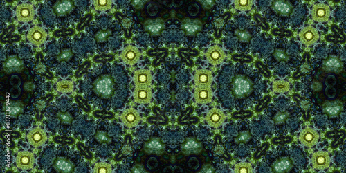 Seamless kaleidoscope pattern. The texture of the woven pattern. Endless pattern