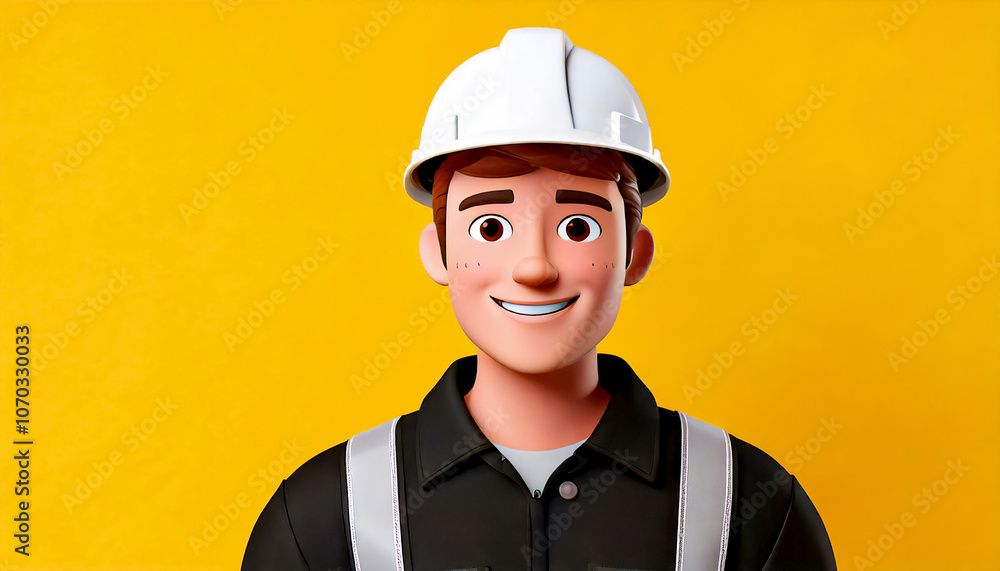 Cartoon builders, engineers on a construction site Cartoon builders, engineers on a construction site