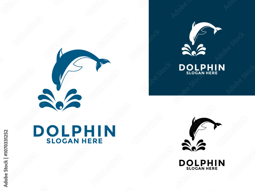 dolphin jumping logo design vector illustration, dolphin logo design icon template dolphin jumping logo design vector illustration, dolphin logo design icon template
