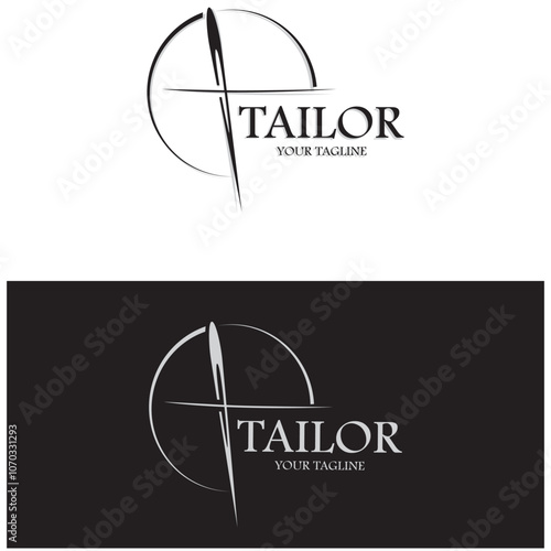 tailor logo icon illustration template combination of buttons for clothes, thread and sewing machine, for clothing product design, convection companies, fashion in vector form