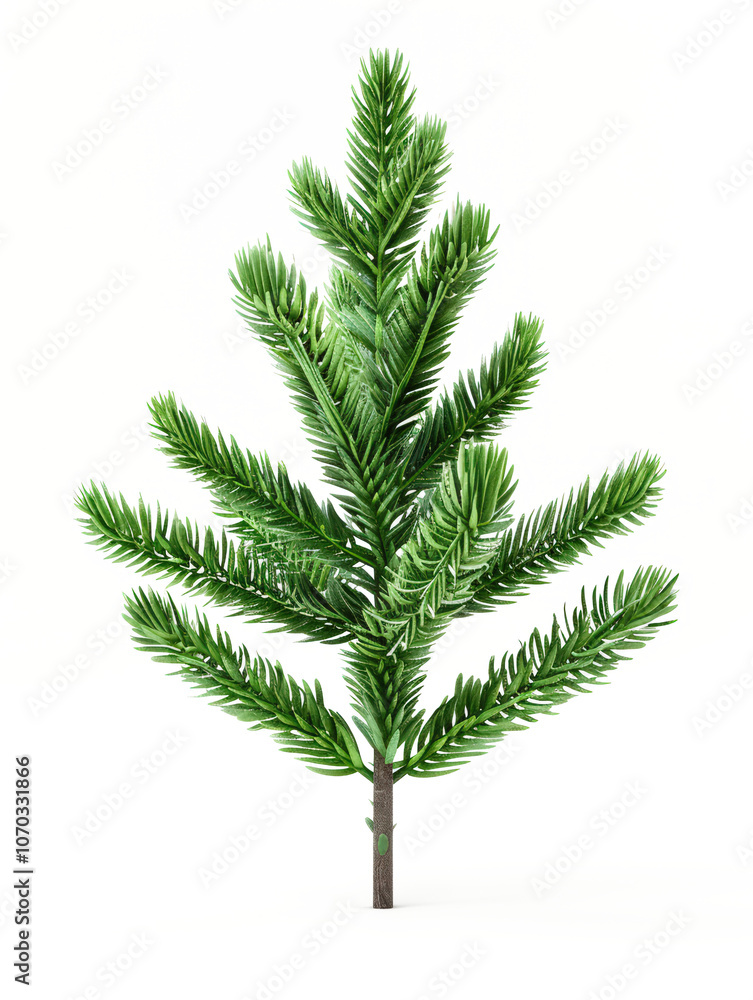 Naklejka premium 3D pine white background