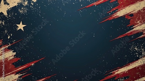 Vintage Maximalist American Flag Background Design