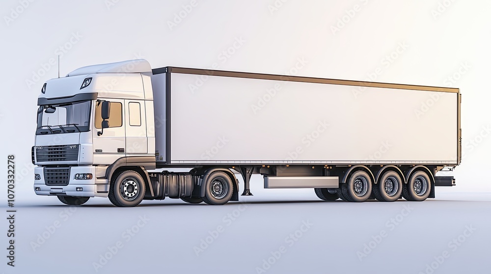 Hyper-realistic Modern White Cargo Truck Design Hyper-realistic Modern White Cargo Truck Design