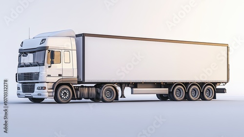 Hyper-realistic Modern White Cargo Truck Design