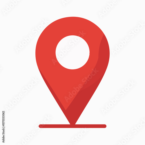 Red location pin icon on a white background