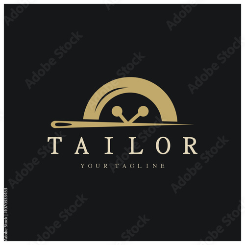 tailor logo icon illustration template combination of buttons for clothes, thread and sewing machine, for clothing product design, convection companies, fashion in vector form