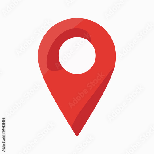 Red location pin icon on a white background