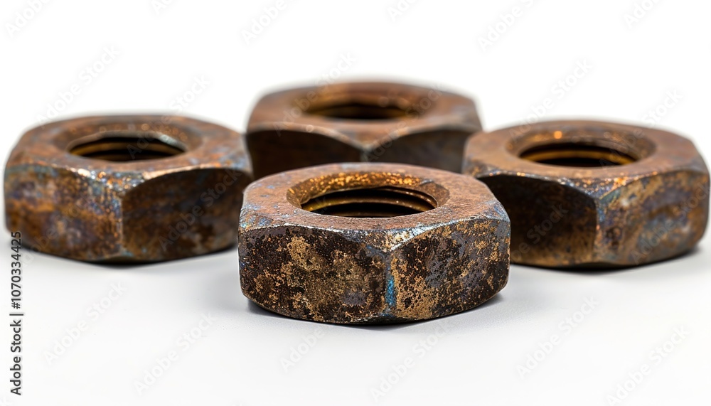Metal nuts isolated on transparent a white Metal nuts isolated on transparent a white