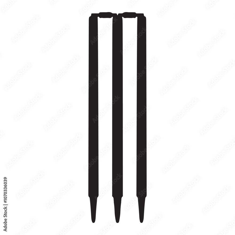 Cricket Wickets Silhouette Vector Illustration Cricket Wickets Silhouette Vector Illustration