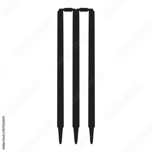 Cricket Wickets Silhouette Vector Illustration