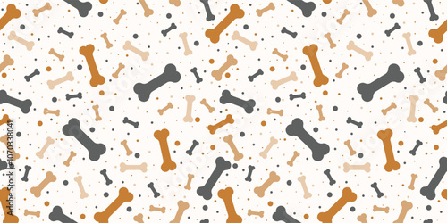 Dog Bone vector dog paw doodle Seamless pattern isolated dark brown wallpaper background patterns