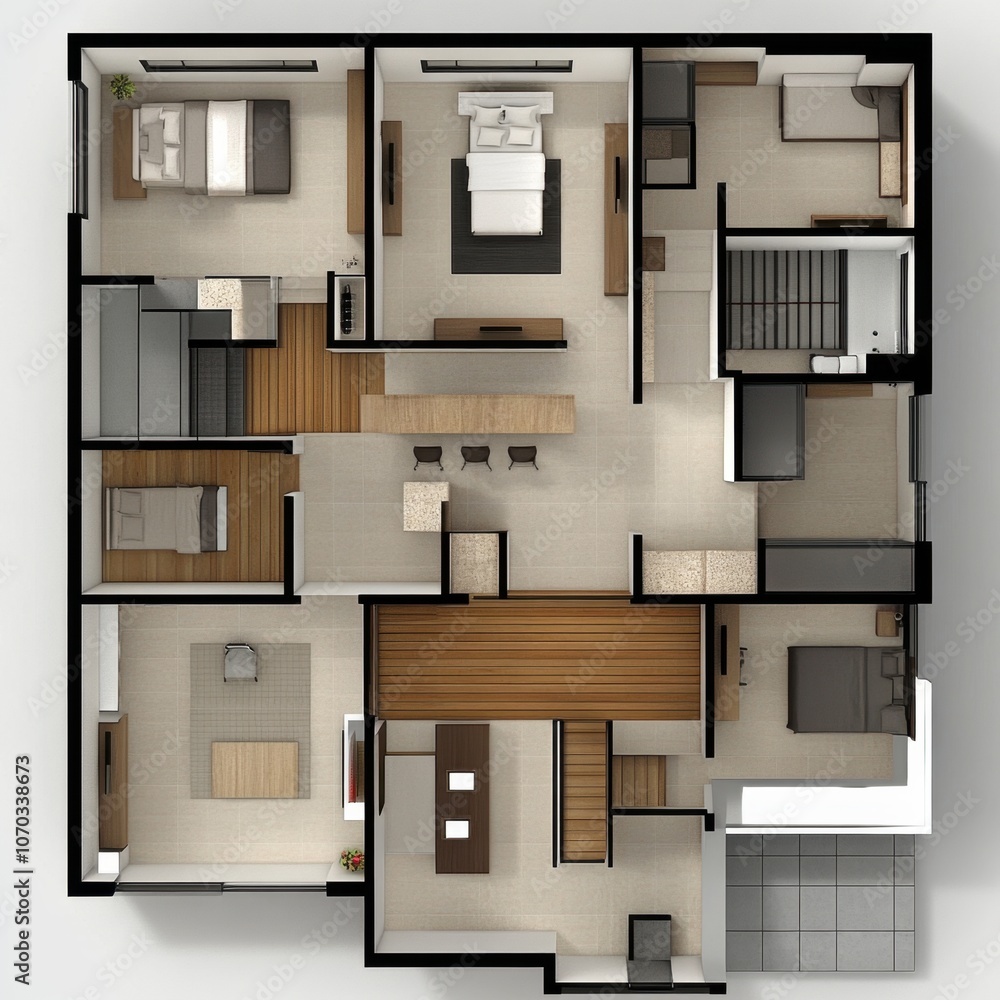 A floor plan of a house with a bedroom, a living room, and a kitchen A floor plan of a house with a bedroom, a living room, and a kitchen