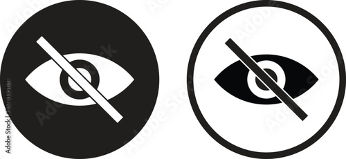Sensitive content icon set in two styles . Unseen icon . Hidden icon vector