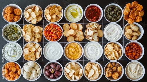 Footballthemed snack table arrangement with clear focus on items photo