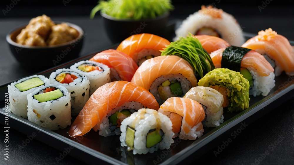 sushi on a plate sushi on a plate