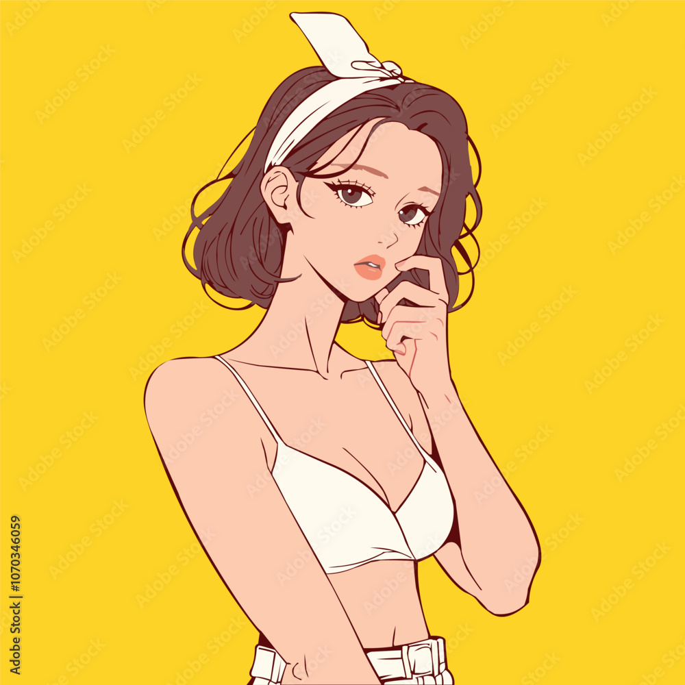 Beautiful Girl Gazing at the Camera Generative AI Beautiful Girl Gazing at the Camera Generative AI