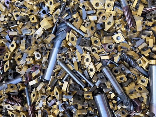 Tableau sur toile Industrial cutting tools used to cut metals usually made from tungsten