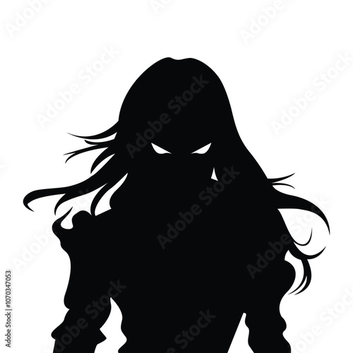 Mysterious Girl Silhouette Generative AI