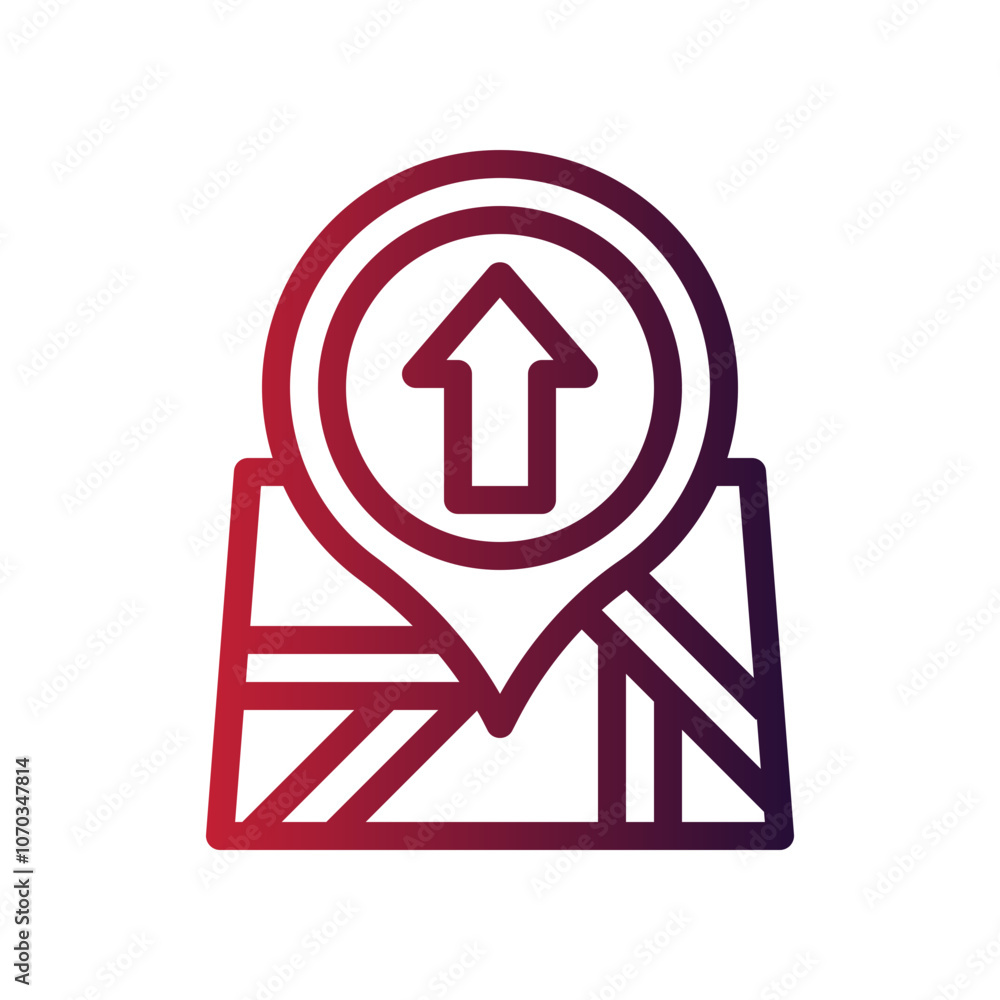 Obraz premium navigation arrows gradient icon