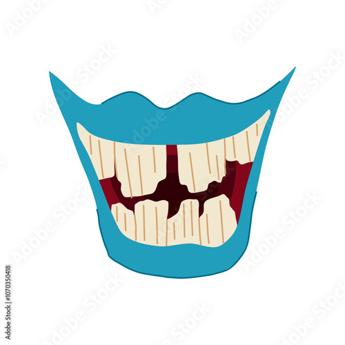 beast monster mouth cartoon. creature devour, gnash chomp, scream drool beast monster mouth sign. isolated symbol vector illustration