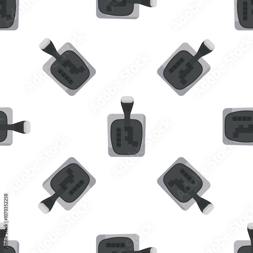 Seamless pattern with gear shift lever, representing driving, shifting gears and controlling speed in vehicles