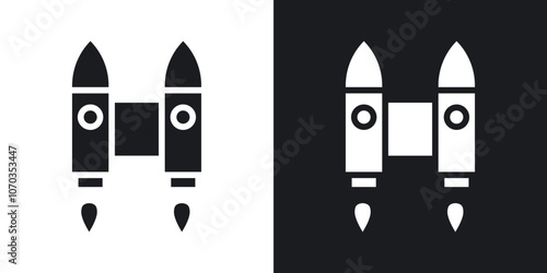 Jetpack icon in solid black and white color