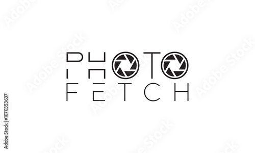 photography logo, Font handwritten with camera icon, film logo, photo fetch logo, Vintage style camera icon vector 