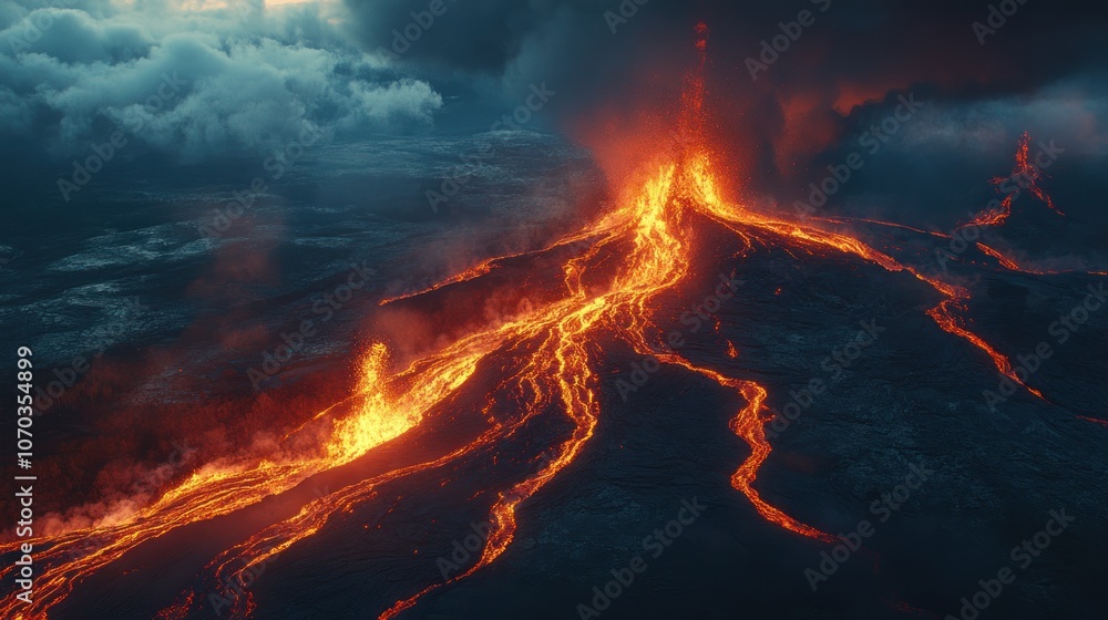 Naklejka premium Volcanic Eruption
