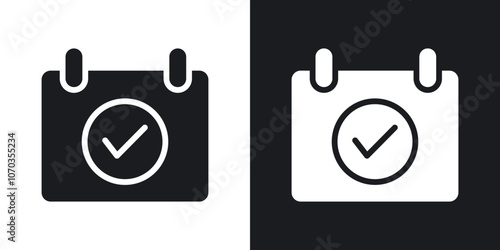 Appointment icon in solid black and white color