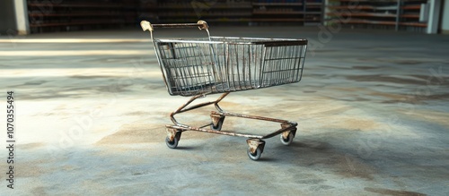 Wallpaper Mural Rusty Shopping Cart on Concrete Floor Torontodigital.ca