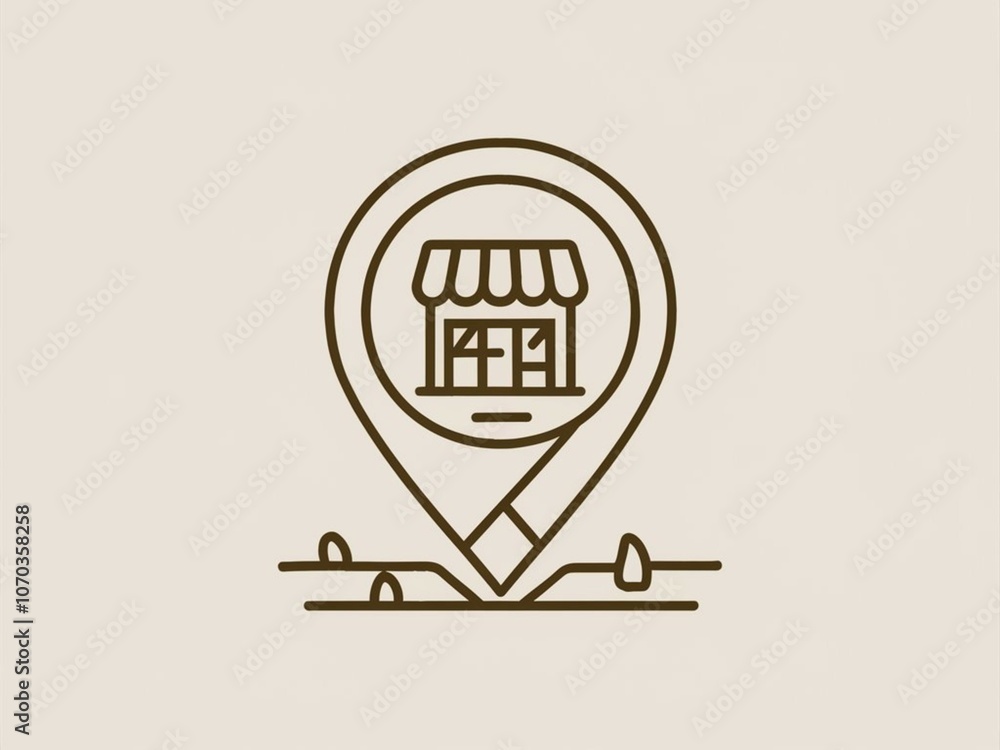Shop location icon on white background Shop location icon on white background