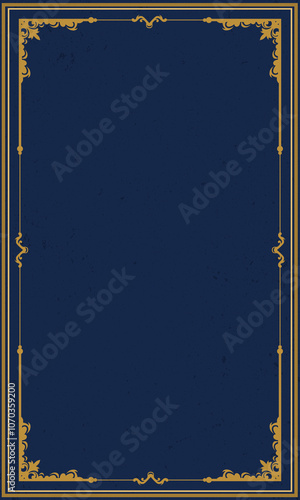 Abstract gold scroll branch frame ornament vintage background