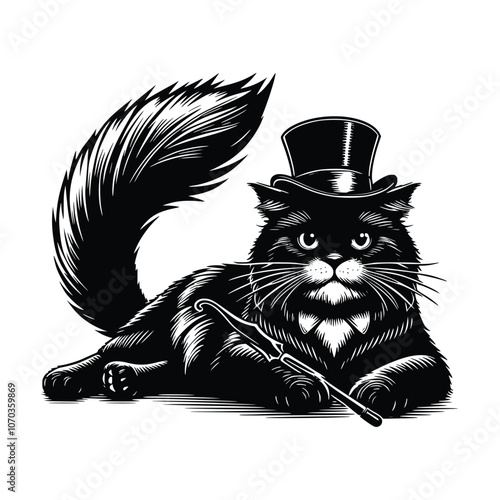 Cute Cat Black Vector, SVG