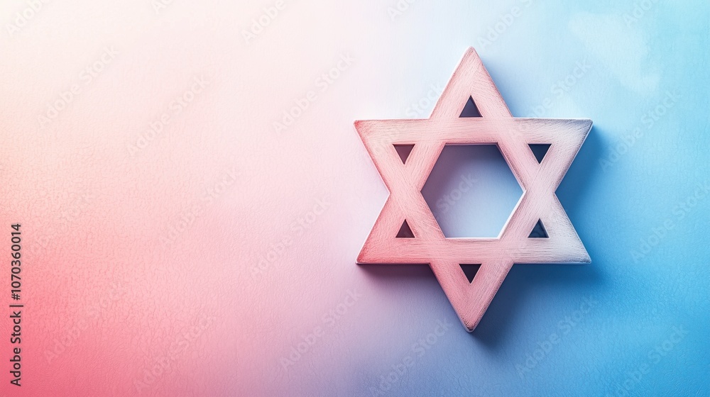 Bold Star of David on Pastel Sky - Minimalistic Aesthetic Bold Star of David on Pastel Sky - Minimalistic Aesthetic