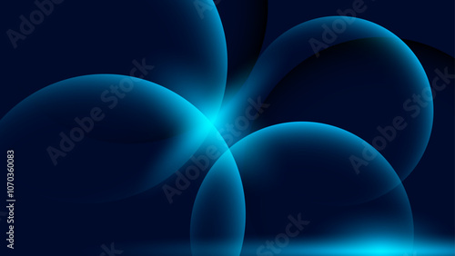 blue light abstract background with circles. technology landing page design