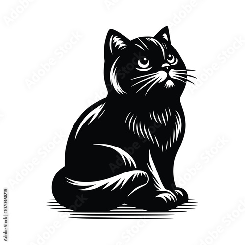 Cute Cat Black Vector, SVG