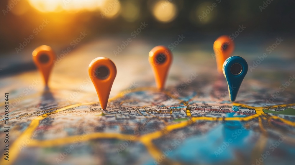 A set of location map pins with modern markers for GPS and destination identification. A set of location map pins with modern markers for GPS and destination identification.