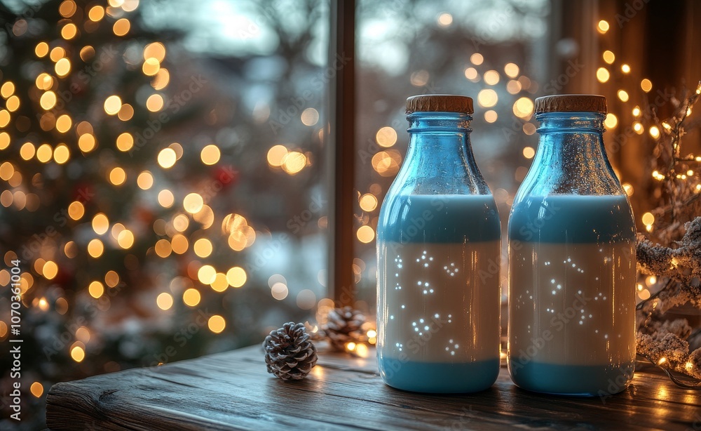 Elegant ornaments and sparkling blue accents decorate a beautifully decorated Christmas tree in a cozy winter setting Elegant ornaments and sparkling blue accents decorate a beautifully decorated Christmas tree in a cozy winter setting