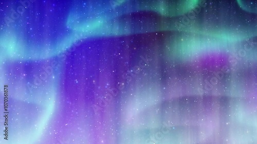 Looping background animation of aurora and starry sky