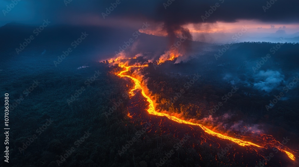 Lava Flow Through Forest Lava Flow Through Forest