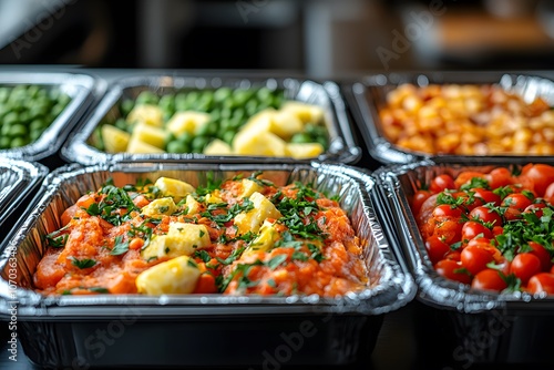 Wallpaper Mural Beautifully arranged lunch box The background is a blurred university cafeteria. Gives a feeling of care and attention to detail. It can be used to promote catering services or recommend food menus. Torontodigital.ca