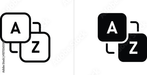Vocabulary lined icon. Editable Stroke. Vector illustration