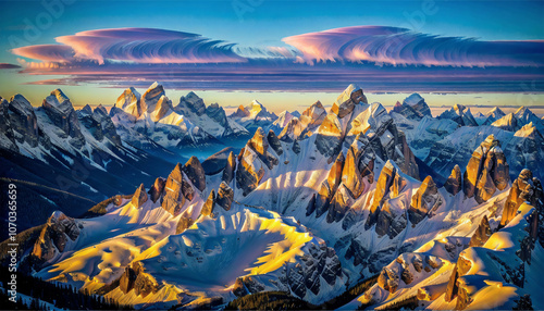 winter landscape with mountains