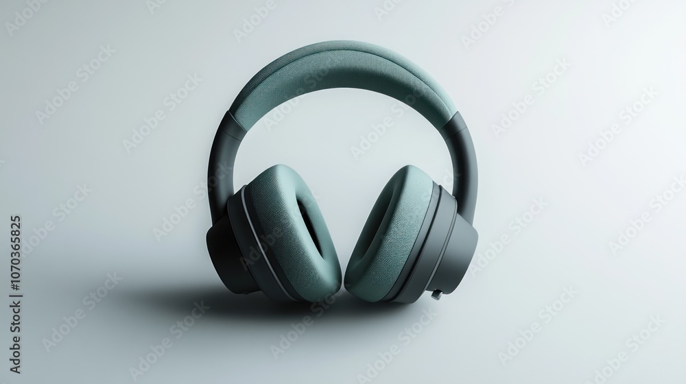 Teal Headphones on a White Background Teal Headphones on a White Background