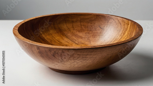 wooden bowl isolated on white